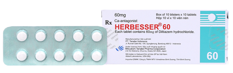 Herbesser 60mg (Diltiazem) Tanabe (H/100v)