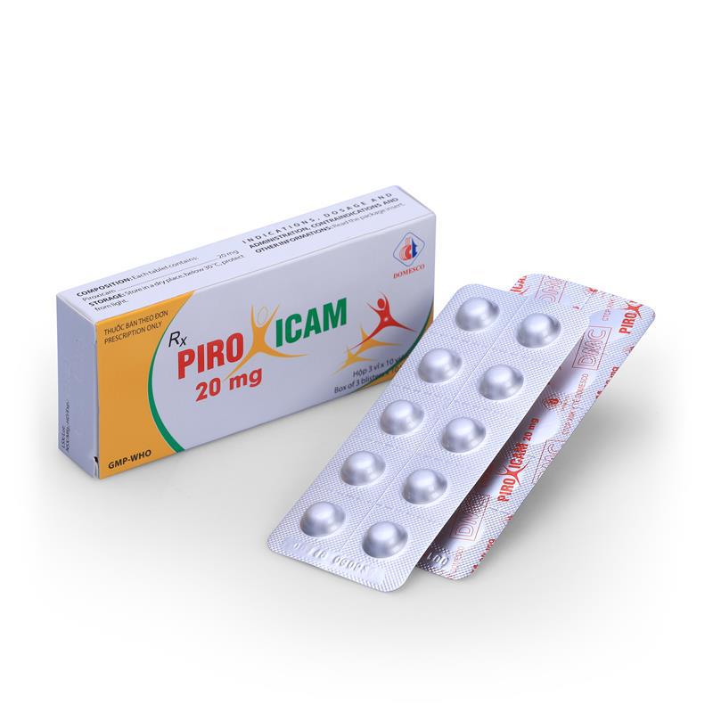 Piroxicam 20mg Domesco (Lốc/10h/30v)
