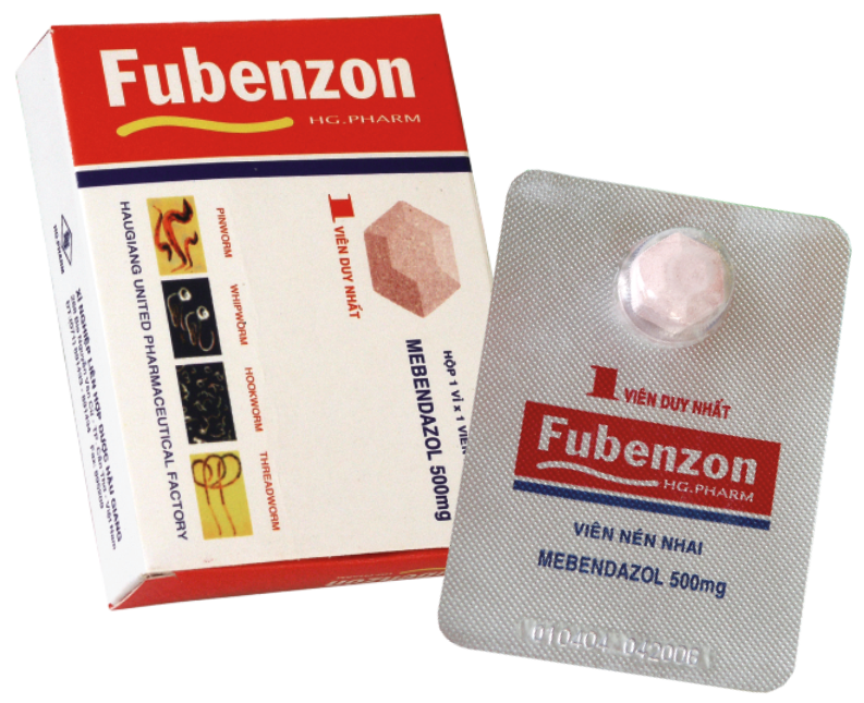 Fubenzon (Mebendazol) 500mg DHG (Lốc/10h/1v)