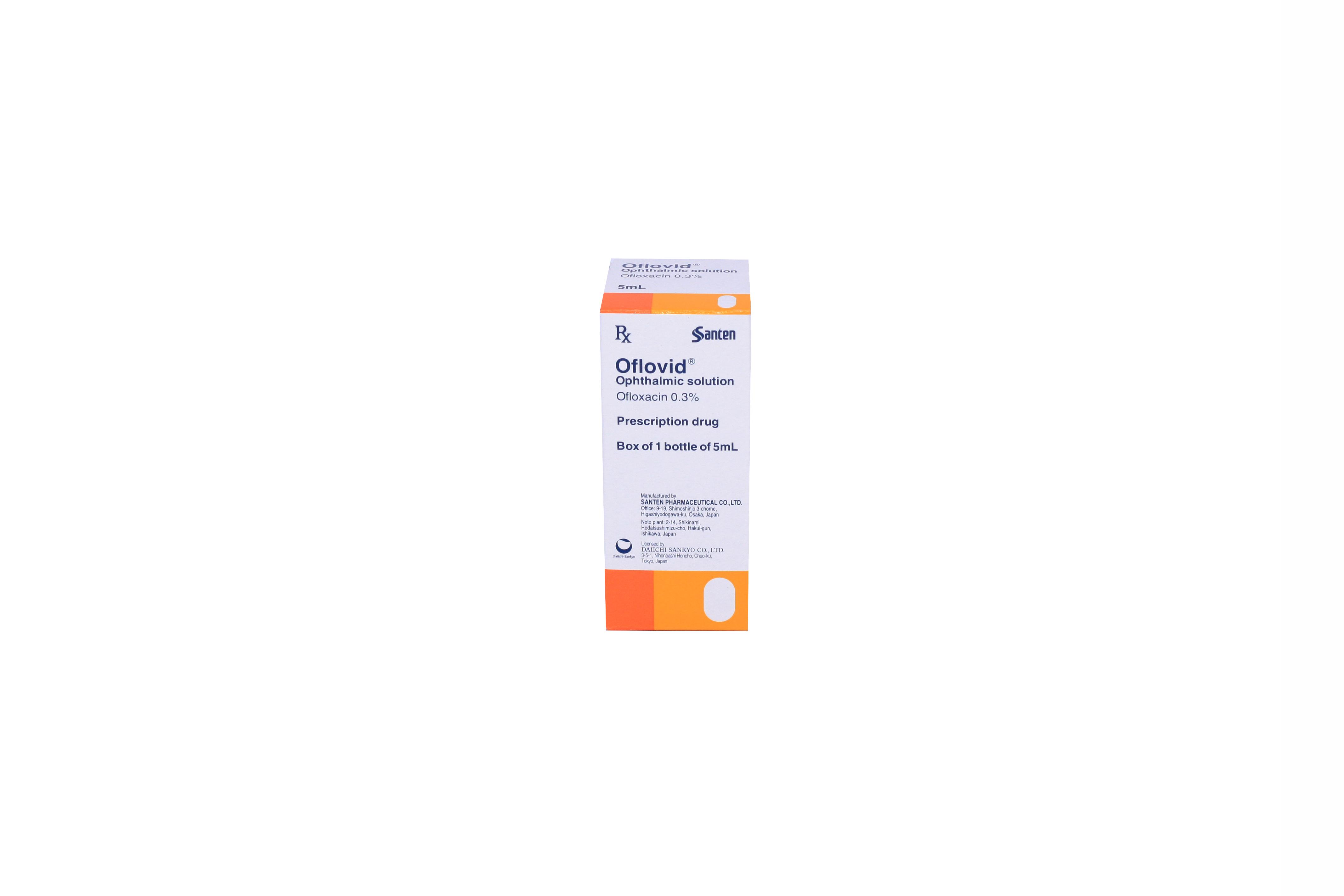 Oflovid 0.3% (Ofloxacin) Santen (Lốc/10Chai/5ml)