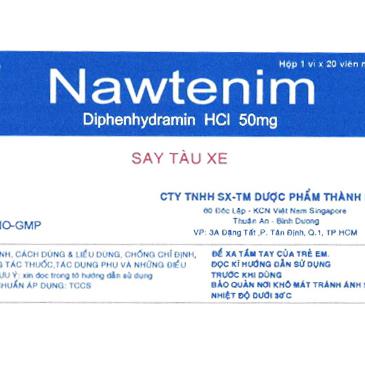 Nawtenim (Diphenhydramin) 50mg Thành Nam (Lốc/10h/20v)