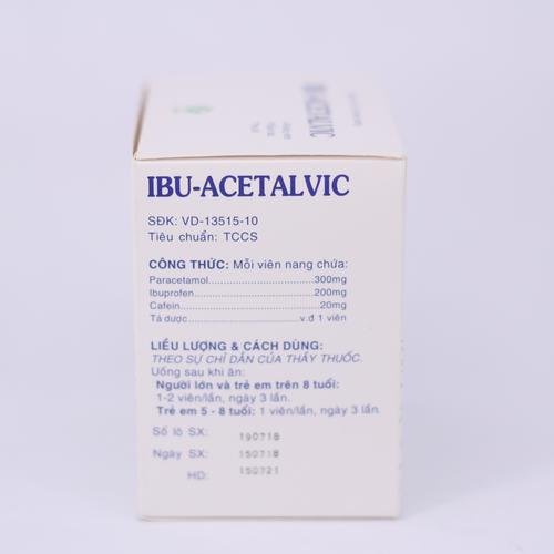 Ibu- Acetalvic (Paracetamol, Ibuprofen, Cafein) Vidipha (H/100v)