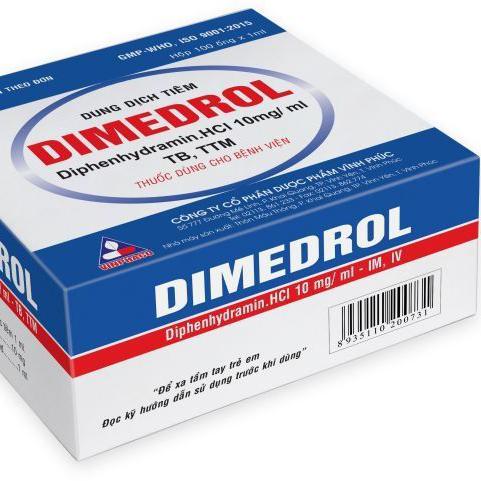 Dimedrol (Diphenhydramin) 10mg/1ml Vinphaco (H/100 ống/1ml)