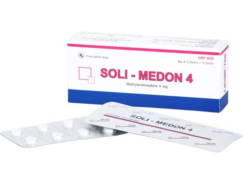 Soli Medon 4 (Methylprednisolon) Bidiphar (Lốc/10h/30v)