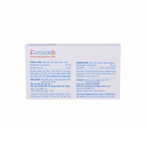 Fexofenadin 60mg Pharimexco (H/10v)