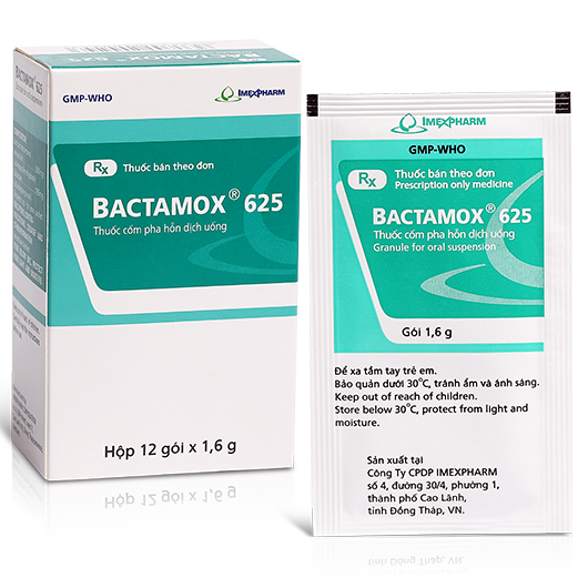 Bactamox 625 (Amoxicillin, Sulbactam) Imexpharm (H/12g/1.6gr)