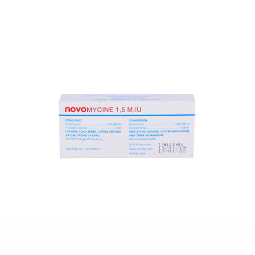 Novomycin 1.5 M.IU (Spiramycin) Mekophar (H/16v)