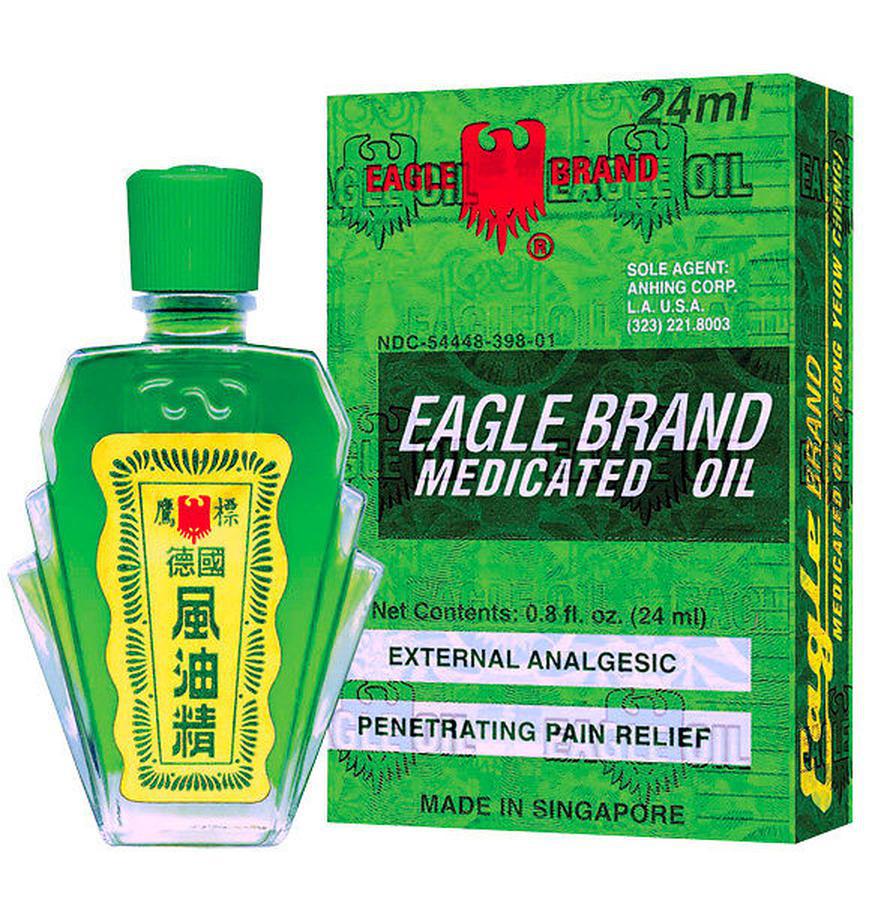 Dầu Gió Xanh Mỹ Eagle Brand Medicated Oil 2 Nắp (C/24ml)