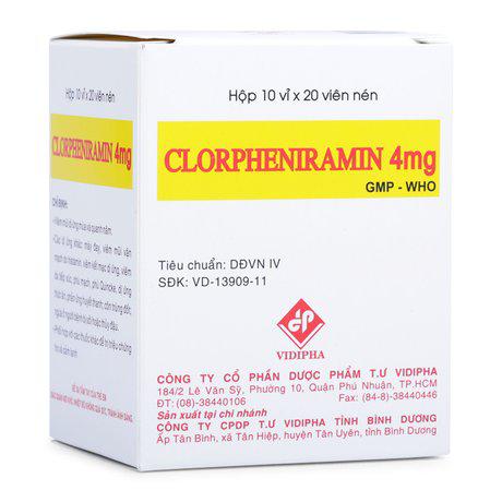 Clorpheniramine 4mg Vidipha (H/200v)