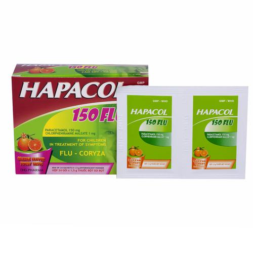 Hapacol 150 Flu (Paracetamol, Clorpheniramin Maleat) DHG Pharm (H/24g)