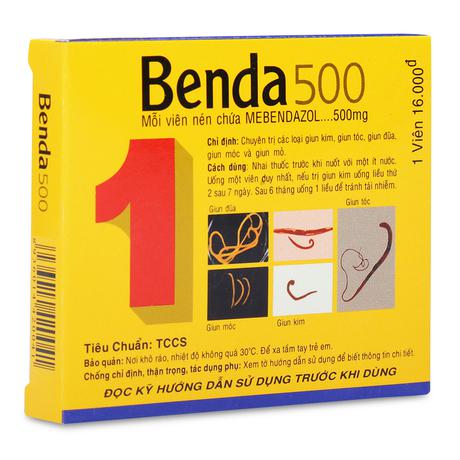 Benda 500 (Mebendazol) Thai Nakorn (H/12h/1v)