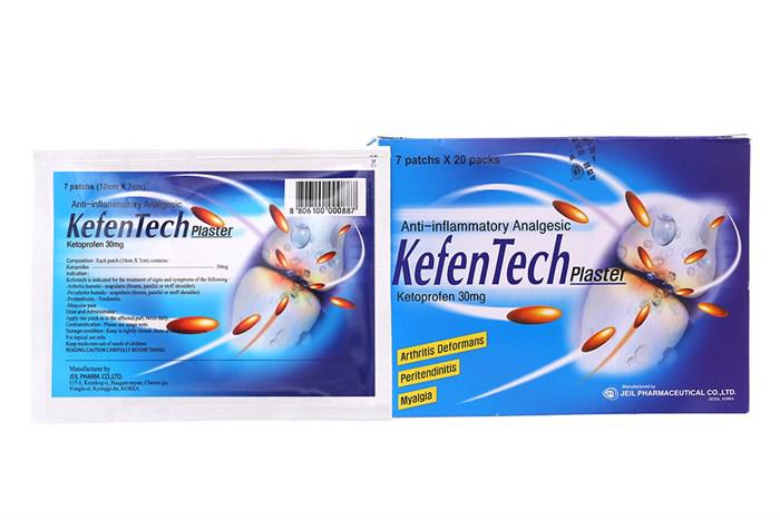 Kefentech Plaster (Ketoprofen) 30mg Jeil ( H/20 Gói_Gói/7miếng)