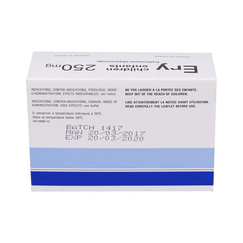 Ery Children Enfants 250mg (Erythromycin) Bouchara Recordati (H/24g)