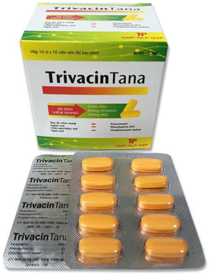 Trivacin Tana (Paracetamol, Phenylephrin, Clorpheniramin Maleat) Thành Nam (H/100v)