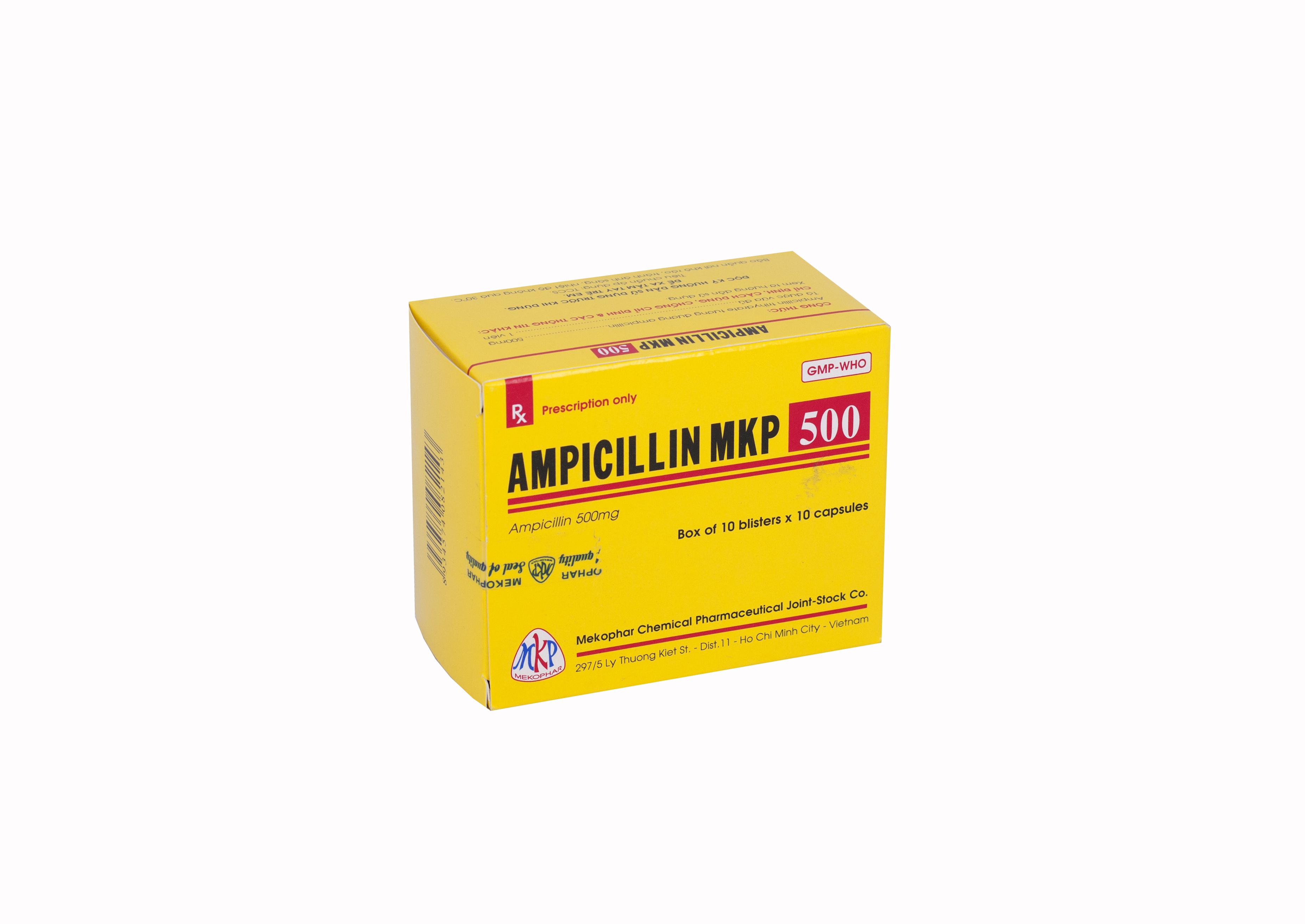 Ampicillin 500mg Mekophar (H/100v)
