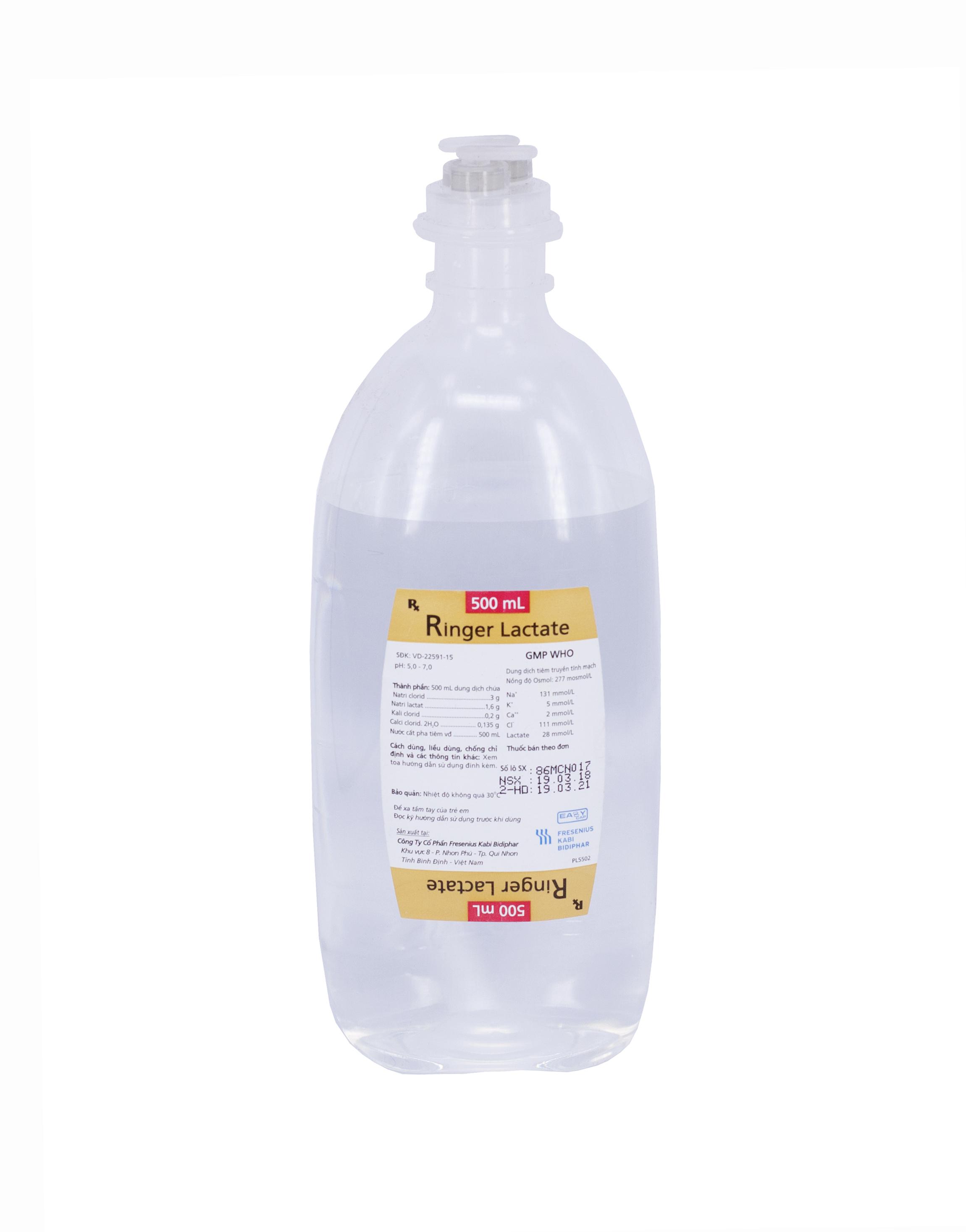 Ringer Lactate Bidiphar (Thùng/20c/500ml)