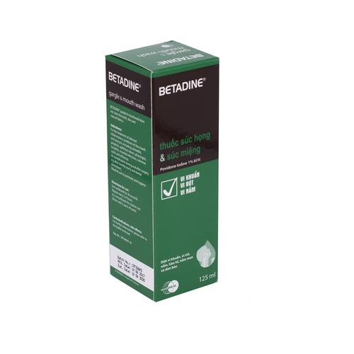 Betadine Súc Miệng Gargle Mouth (Povidon Iod) Washe Mundipharma (C/125ml)