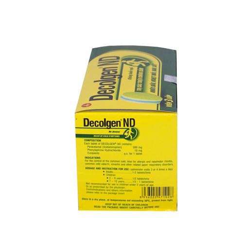 Decolgen ND (Paracetamol, Phenylephrin) United (H/100v)