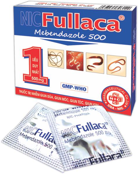 Nic Fullaca (Mebendazol) 500 Usa-Nic (Lốc/10h/1v)