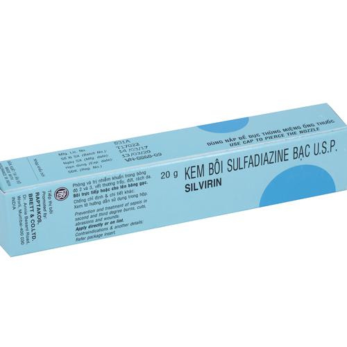 Silvirin (Sulfadiazine Bạc) Satyam Pharm (T/20g)