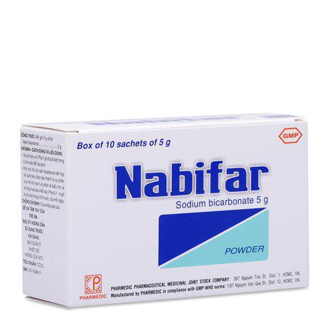Nabifar (Natri Bicarbonat) 5g Pharmedic (Lốc/10hộp/10gói)