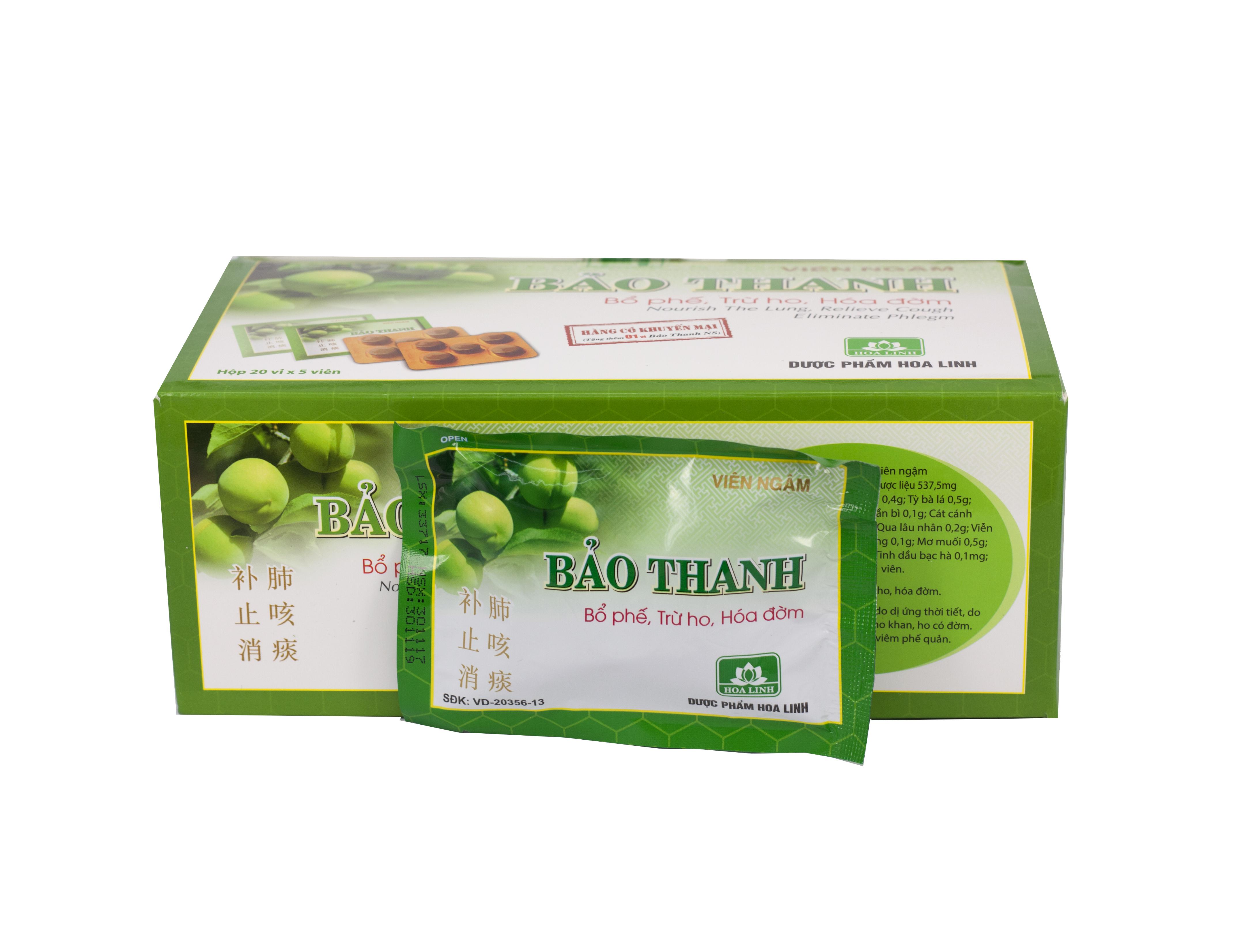 Viên Ngậm Ho Bảo Thanh Hoa Linh (H/100v) Xanh