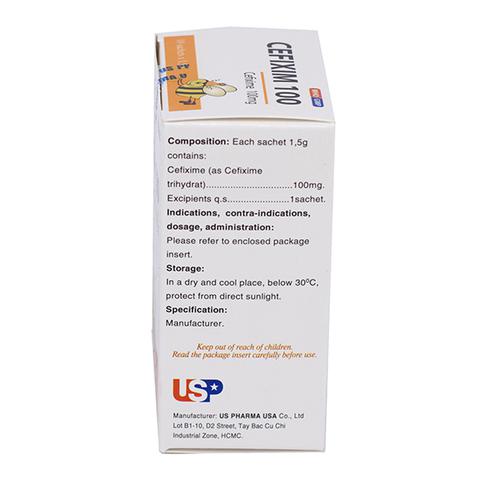 Cefixim 100mg US Pharma (H/10 gói) Con Ong