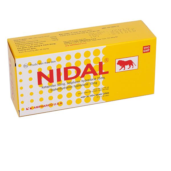 Nidal (Ketoprofen, Adiphenin, Diphenhydramin) Ampharco (H/30v)