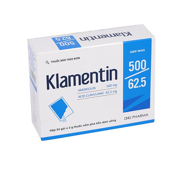 Klamentin 500/62.5 (Amoxicillin, Acid Clavulanic) DHG Pharma (H/24g)