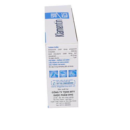 Klamentin 500/62.5 (Amoxicillin, Acid Clavulanic) DHG Pharma (H/24g)
