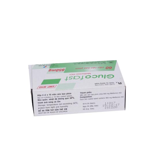 Glucofast 850mg (Metformin) Mebiphar (H/60v)