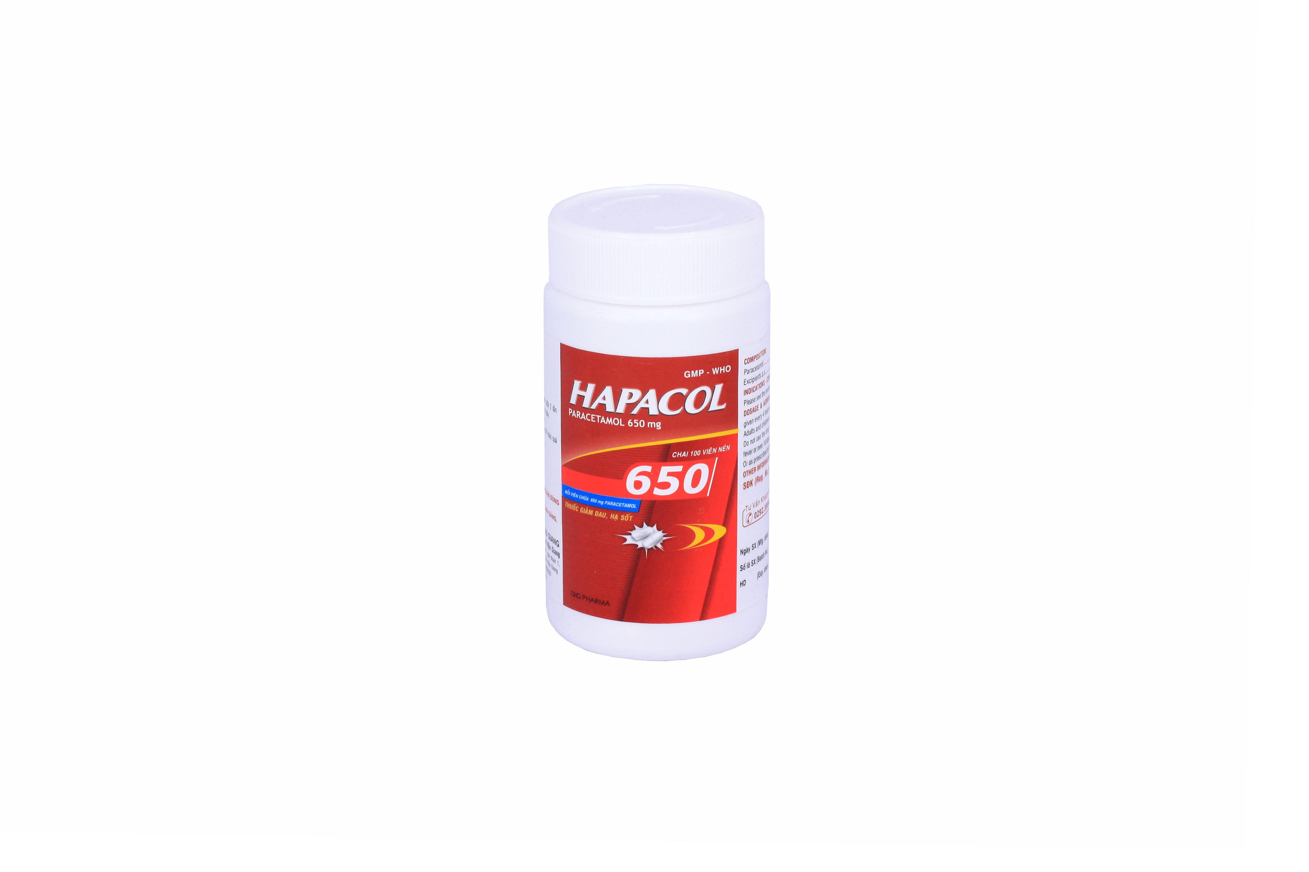 Hapacol (Paracetamol) 650mg DHG Pharma (C/100v)