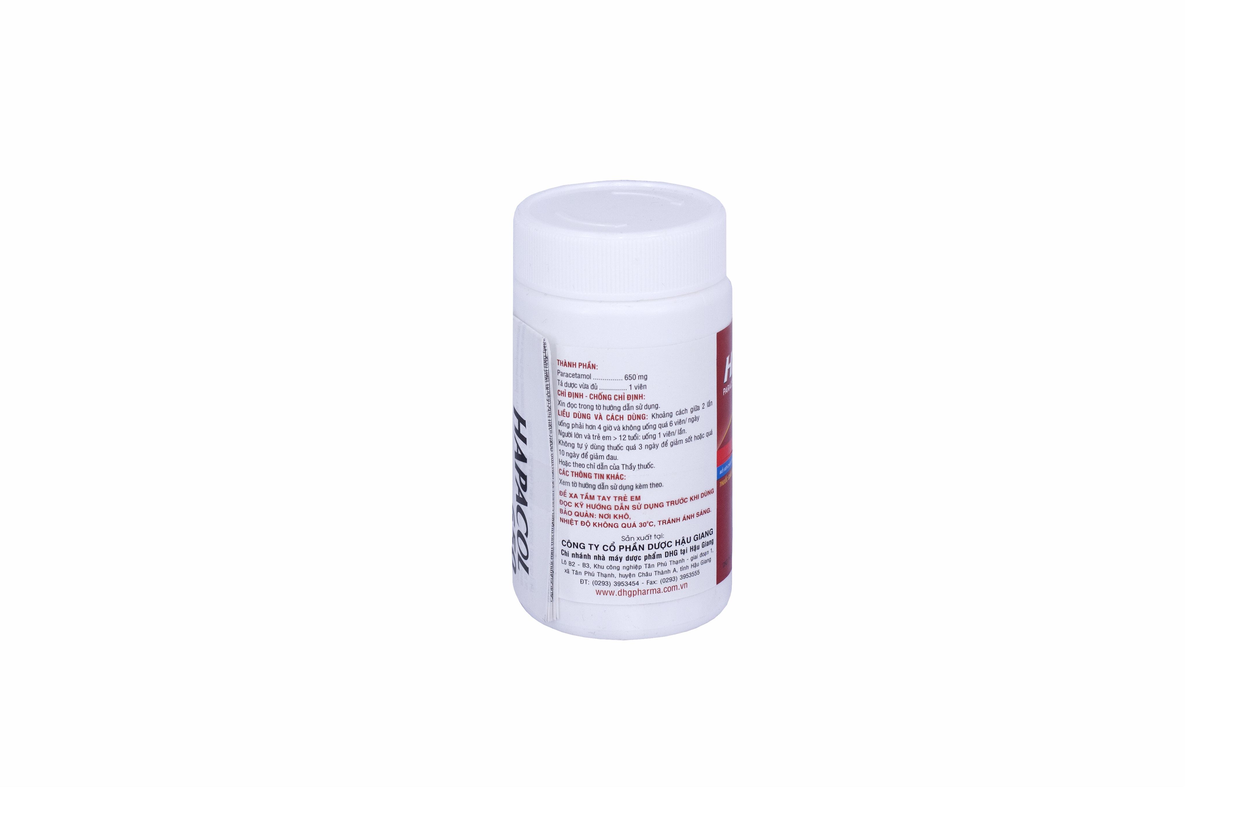 Hapacol (Paracetamol) 650mg DHG Pharma (C/100v)