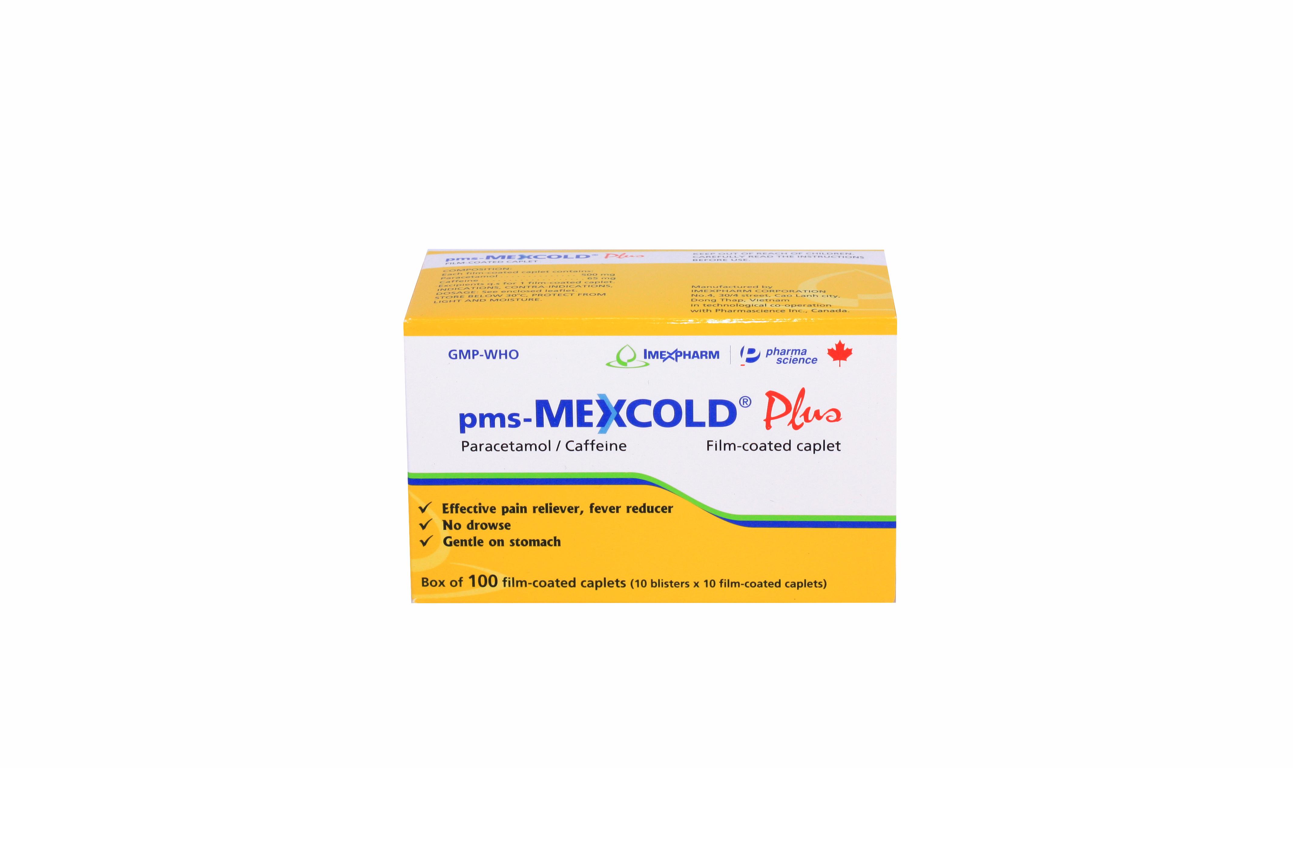Mexcold Plus (Acetaminophen, Caffeine) Imexpharm (H/100v)