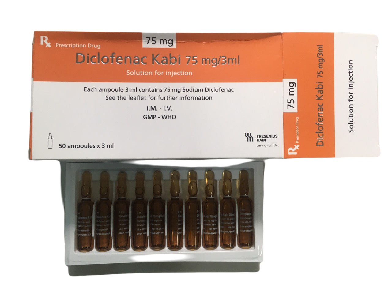 Diclofenac Kabi 75mg/3ml Bidiphar (H/50 ống/3ml)