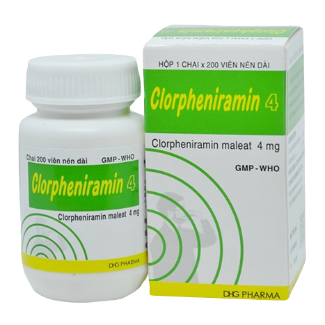Clorpheniramin 4mg DHG Pharma (Chai/100v)