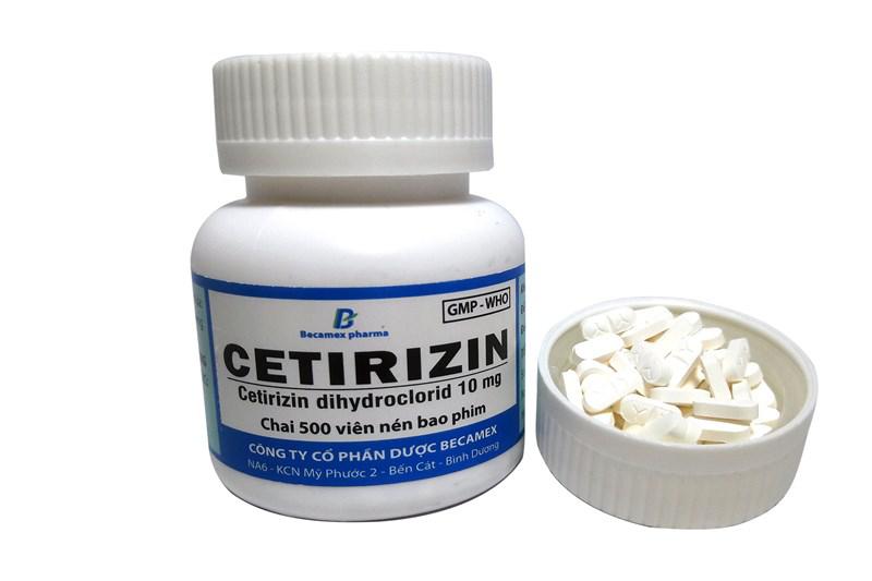 Cetirizin 10mg Becamex (C/500v) (Trắng)