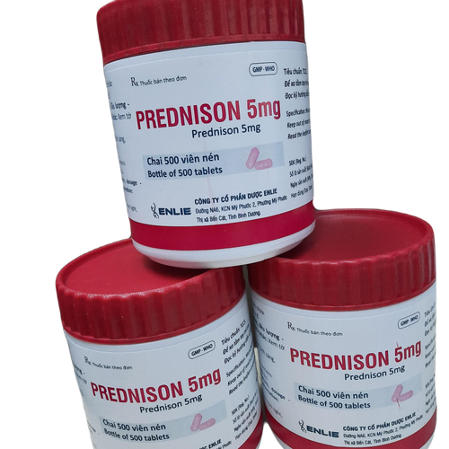 Prednisolon 5mg Enlie (C/500v) (Nắp Hồng)