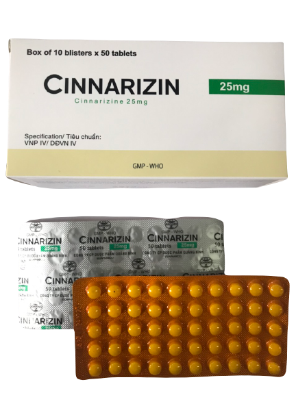 Cinnarizin 25mg Quapharco (H/500v)