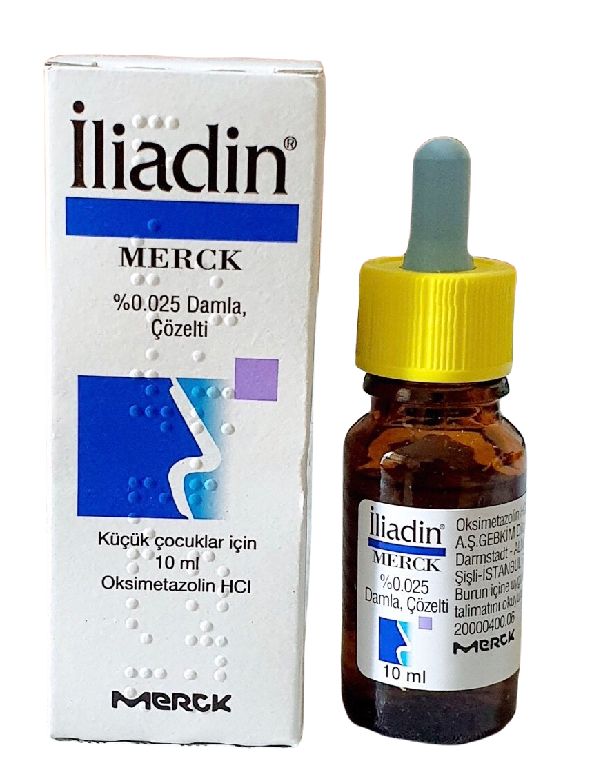 Nhỏ Mũi Iliadin 0.025% Merck (C/10ml) 1-6 tuổi