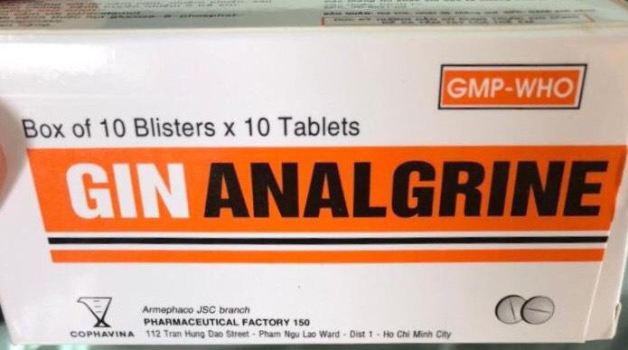 Ginanalgrine (Paracetamol) 500mg Armephaco (H/100v)