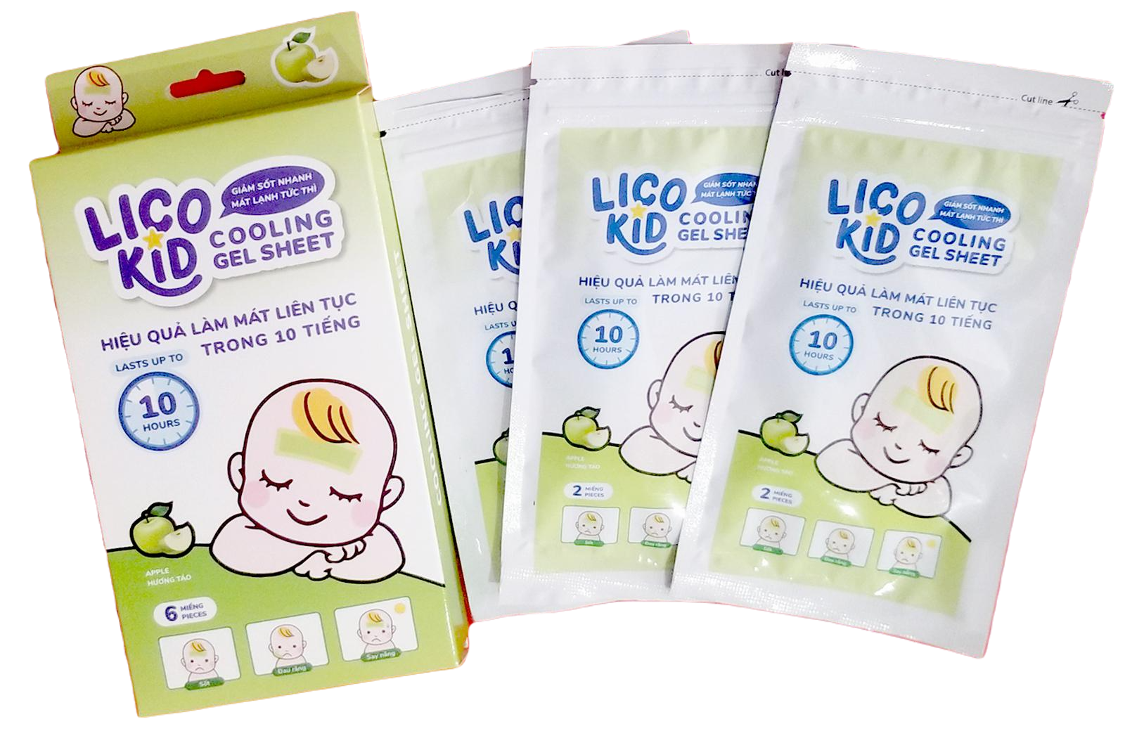 Lico Kid Cooling Gel Sheet Hương Táo Liworldco (H/6m)