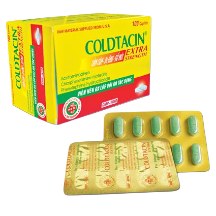 Coldtacin Extra (Paracetamol, Phenylephrin, Clorpheniramin) Usa-Nic Pharma (H/100v)