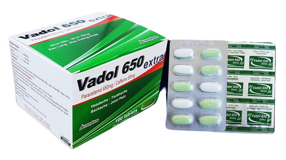 Vadol 650 Extra (Paracetamol, Cafein) Vacopharm (H/100v)