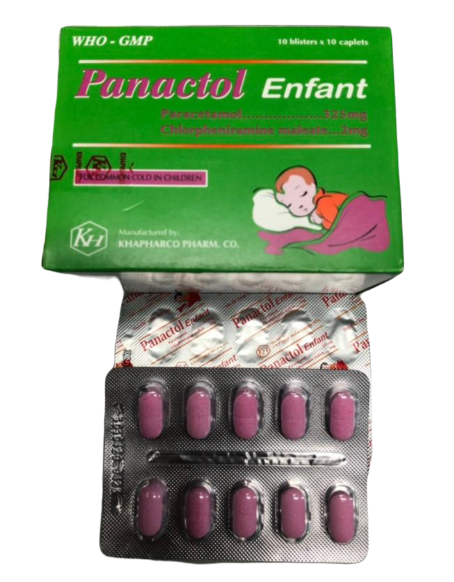 Panactol Enfant (Paracetamol, Clorpheniramin Maleat) Khapharco (H/100v)