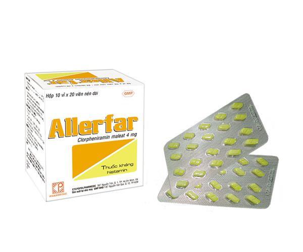 Allerfar (Clorpheniramin) 4mg Pharmedic (Lốc/5h/200v)