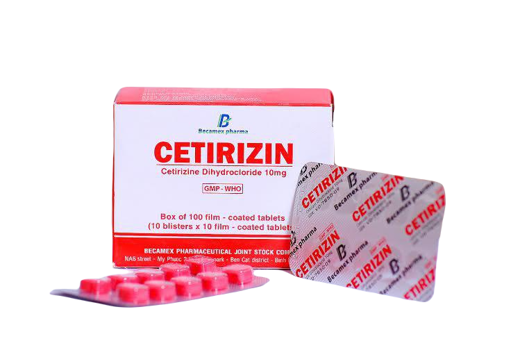 Cetirizin 10mg Becamex (H/100v) (Đỏ)
