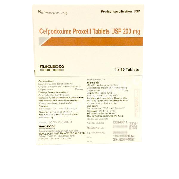 Cefpodoxim 200mg Macleods (H/10v)