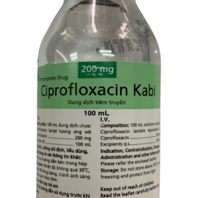 Ciprofloxacin 200mg Kabi Bidiphar (Lốc/10chai/100ml)