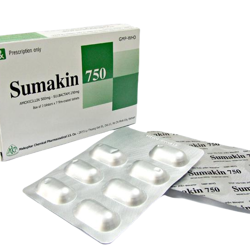 Sumakin 750 (Amoxicillin, Sulbactam) Mekophar (H/14v)